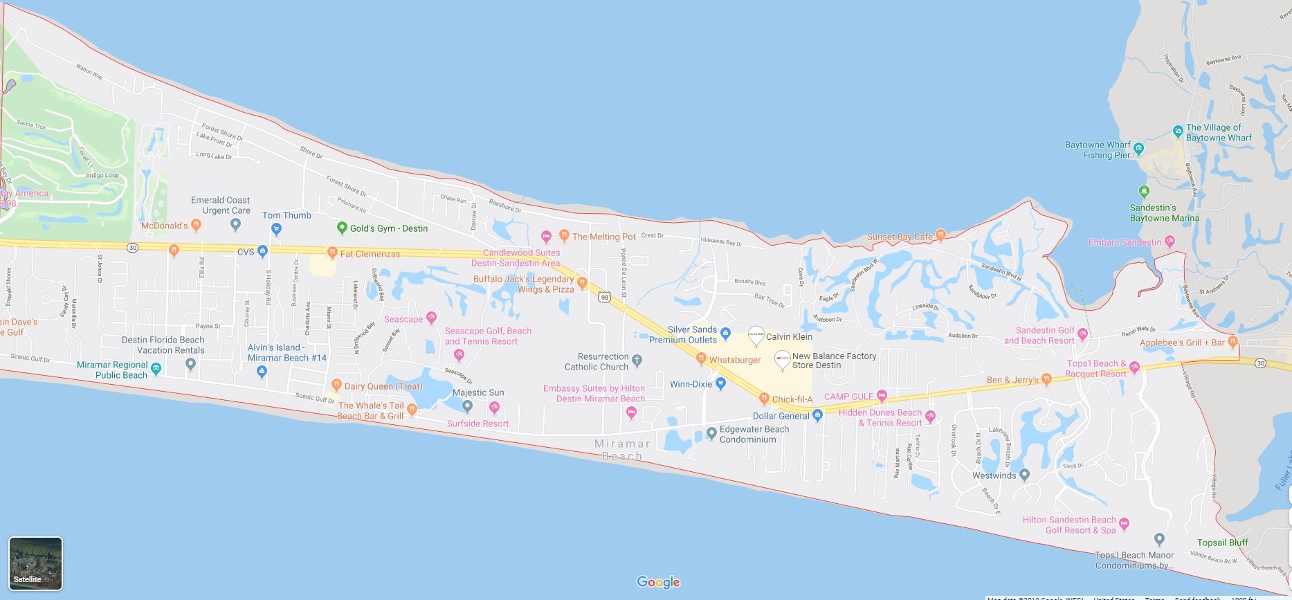 panama city beach airport shuttle to destin